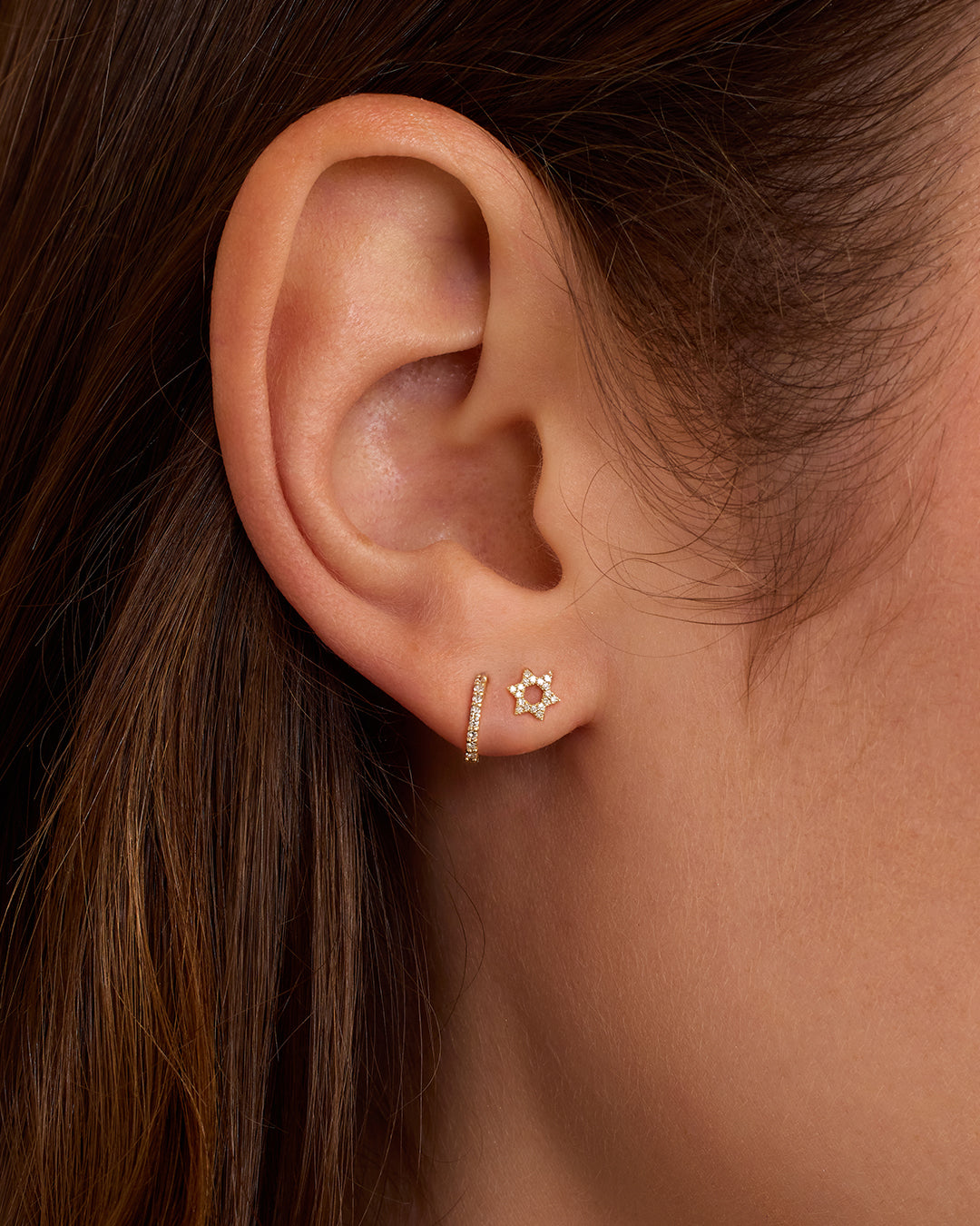 Diamant-Ohrstecker mit Davidstern