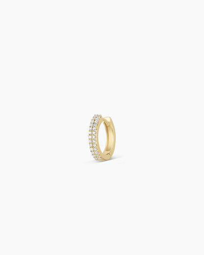 Huggie simple double diamant