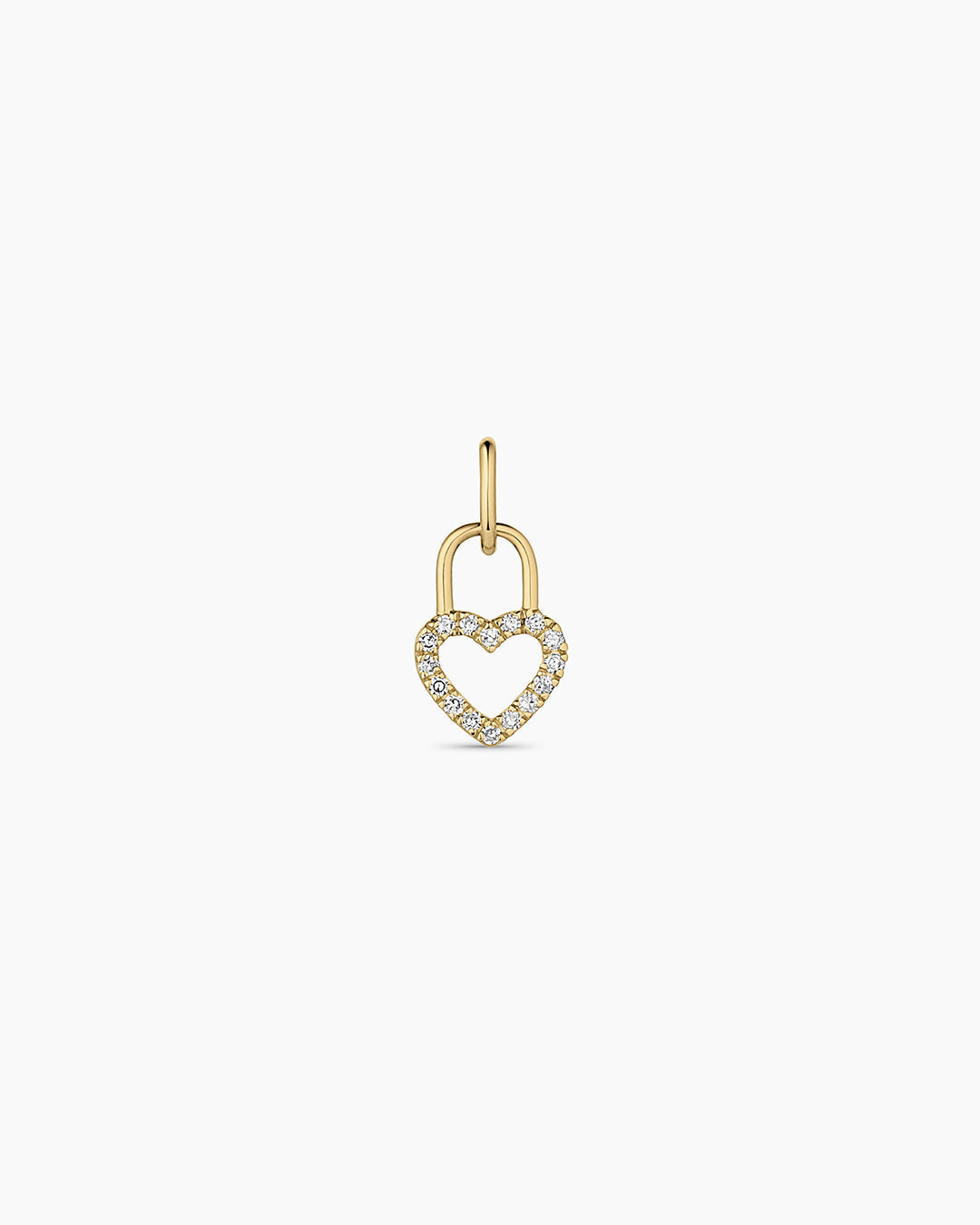 Diamond Heart Padlock Charm