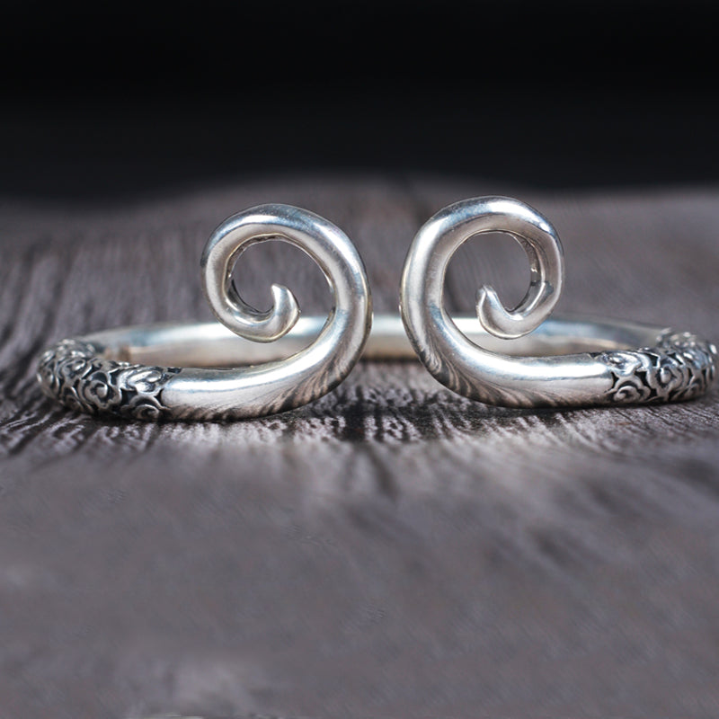 Bracelet réglable en argent sterling 999 pour couple Sun Wukong avec motif de sort de serrage