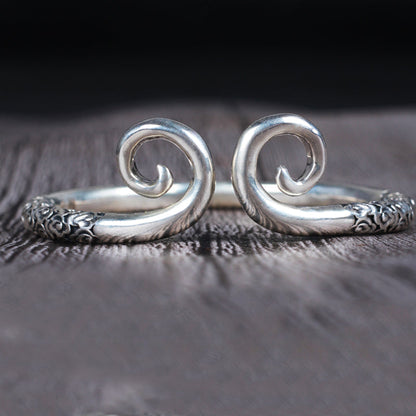 Bracelet réglable en argent sterling 999 pour couple Sun Wukong avec motif de sort de serrage