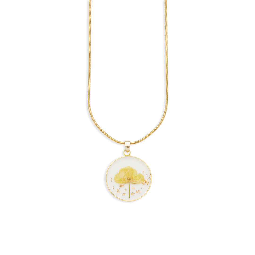 Collier de fleurs de naissance pressées