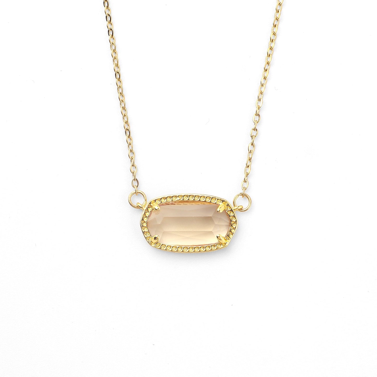 Collier avec pendentif ovale et pierre de naissance