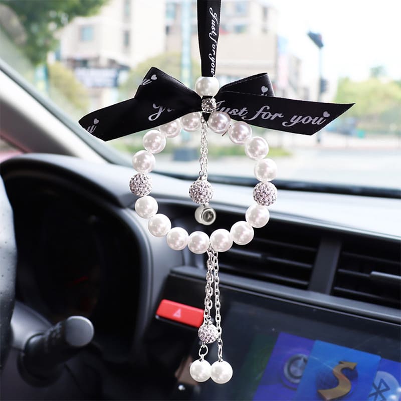 Personalisierte Foto Bling Fliege Perle Auto Spiegel Hängende Ornament Zubehör