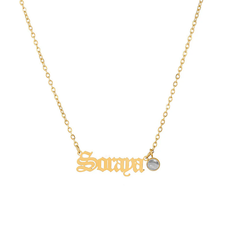 Personalisierte Namenskette mit Fotoprojektionsanhänger