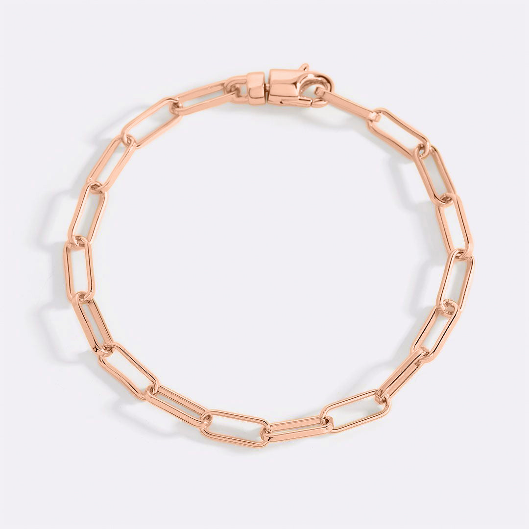 Bracelet chaîne trombone à maillons ouverts