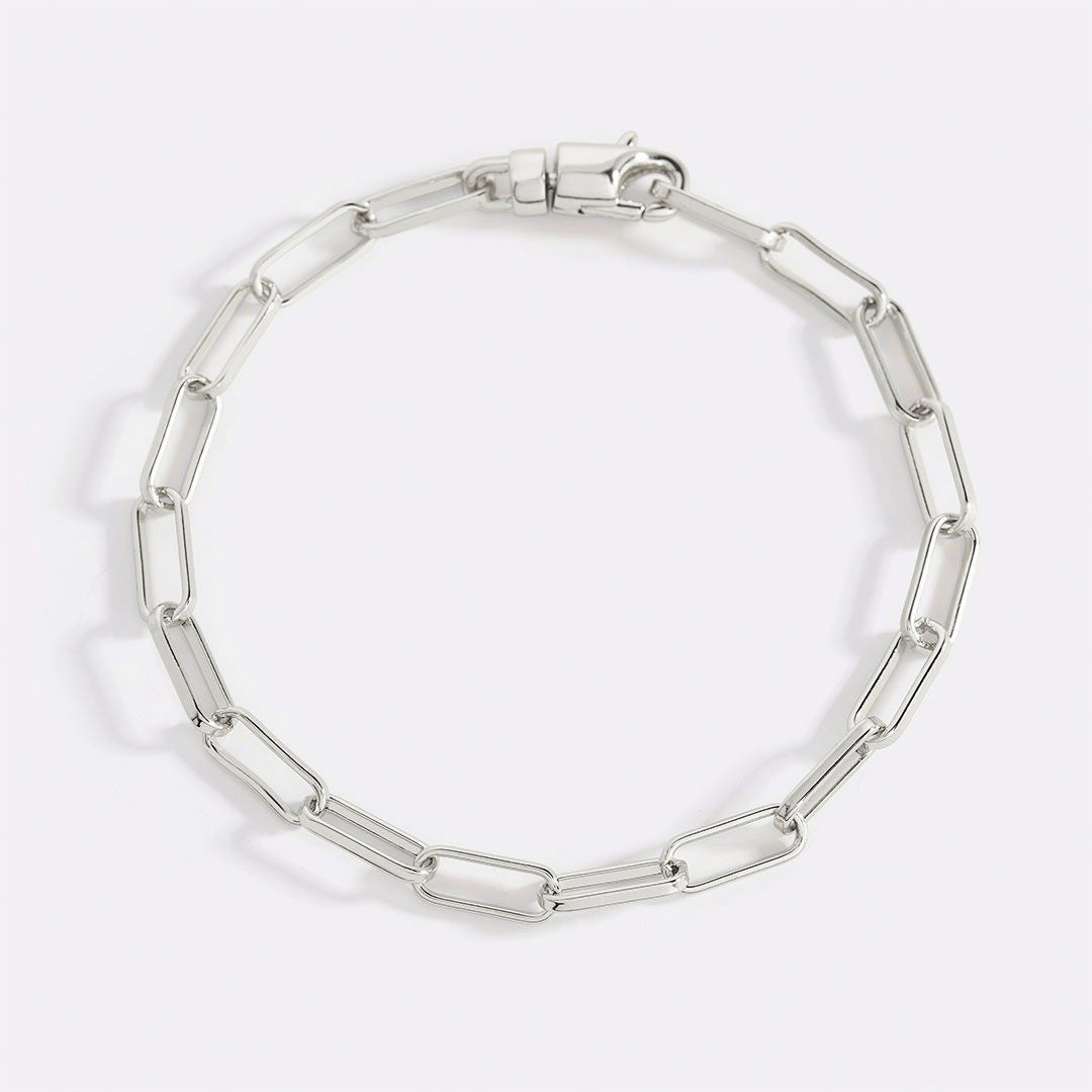 Bracelet chaîne trombone à maillons ouverts