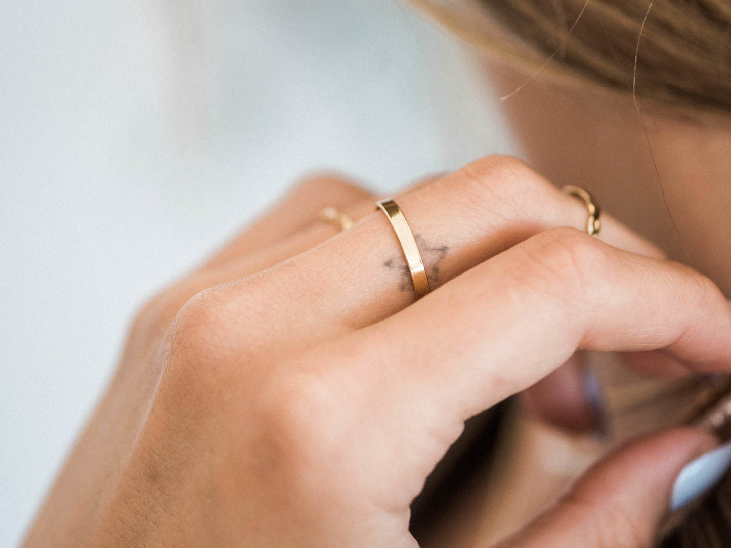 Bague à bande plate solide