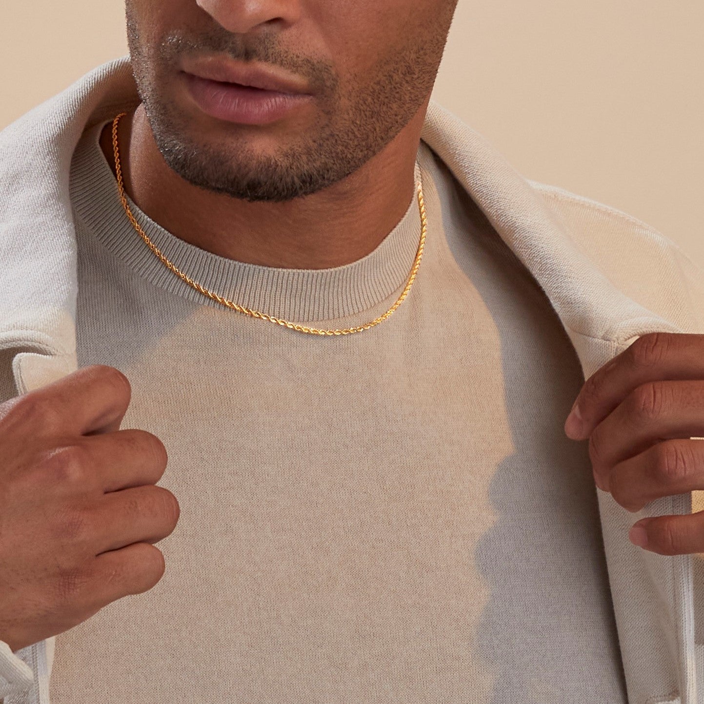 Collier chaîne corde 2 mm