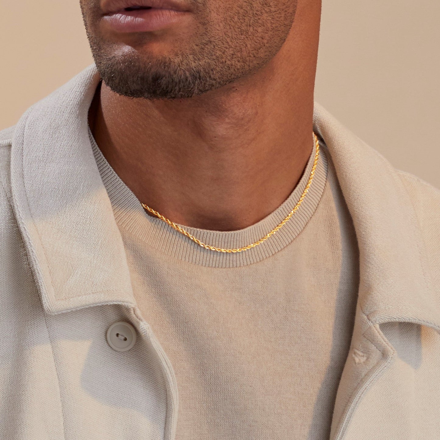 Collier chaîne corde 2 mm