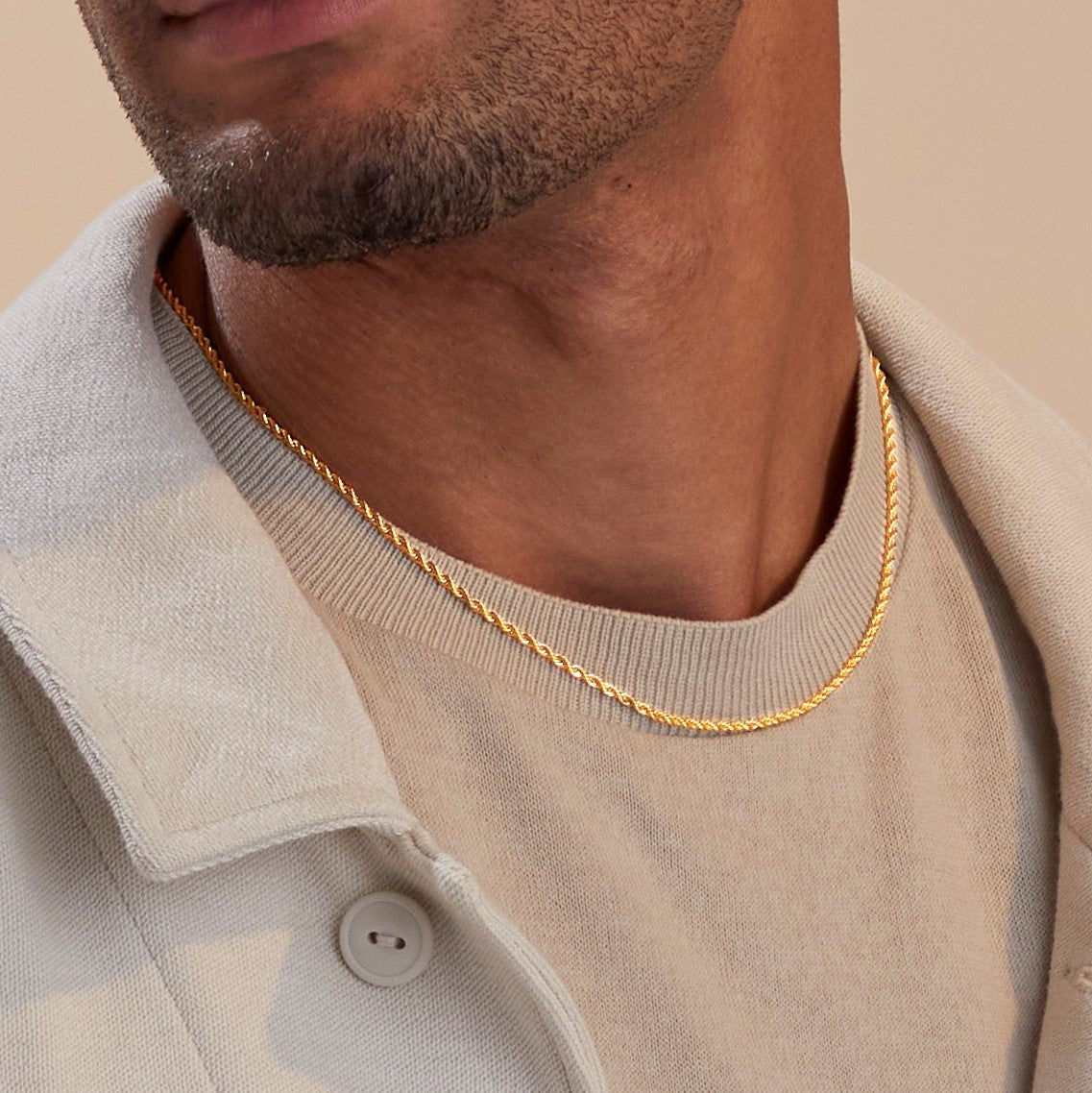 Collier chaîne corde 2 mm