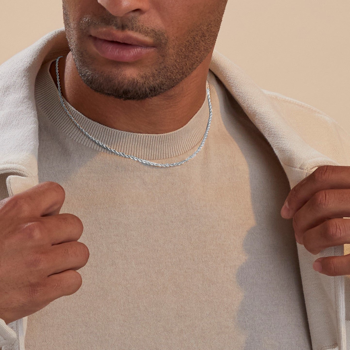 Collier chaîne corde 2 mm