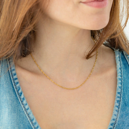 Collier chaîne torsadée Singapour de 2 mm