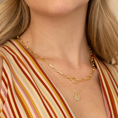 Love Initial Disc Necklace