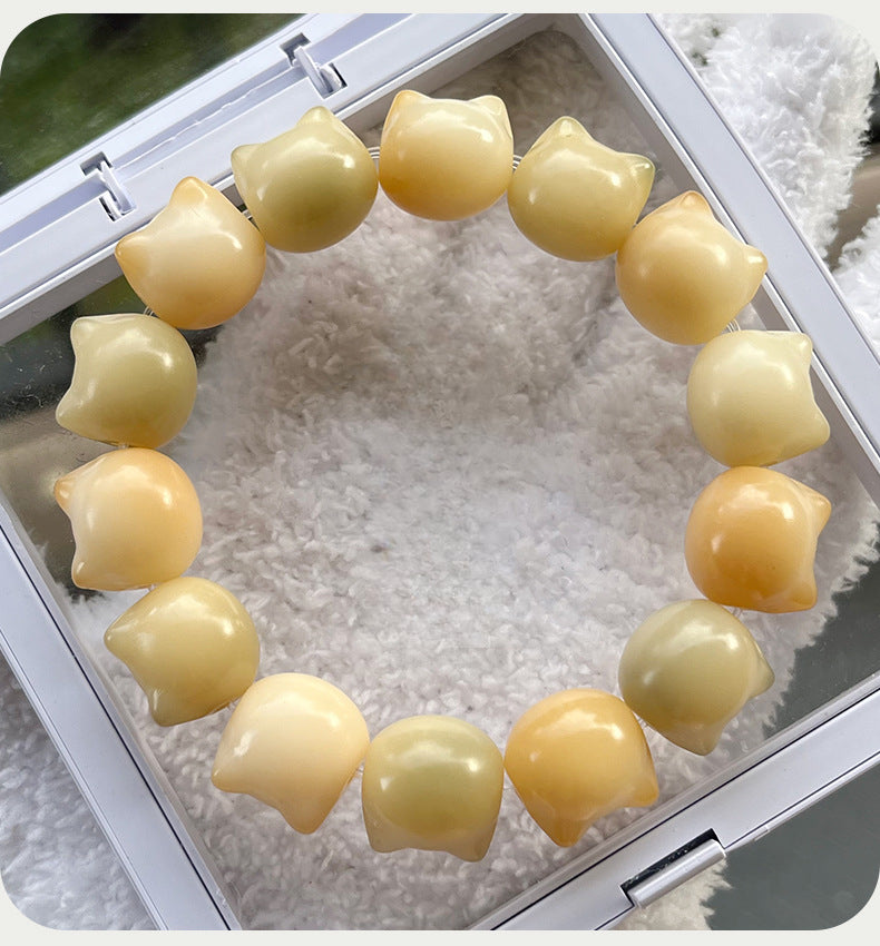 16mm Adorable Cat Head Bodhi Bracelet (Available in Multiple Colors)