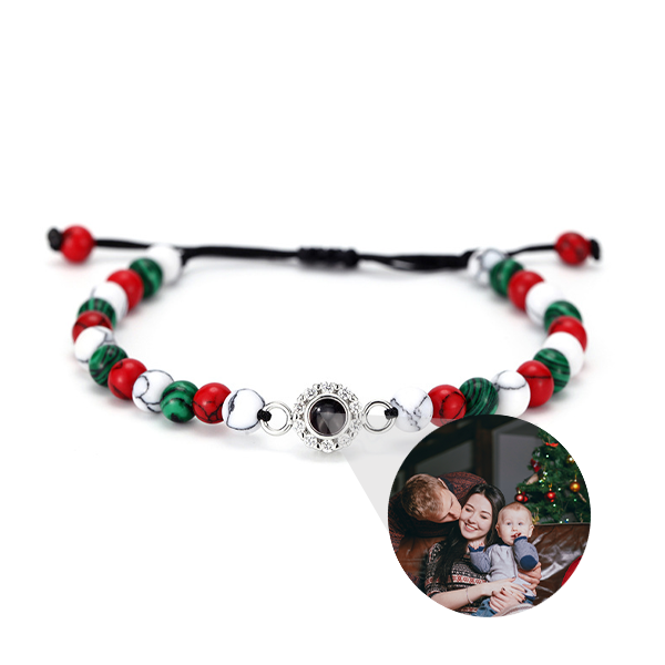 Benutzerdefinierter Sonnenblumenanhänger Bunte Perlen Armband Besonderes Weihnachtsgeschenk