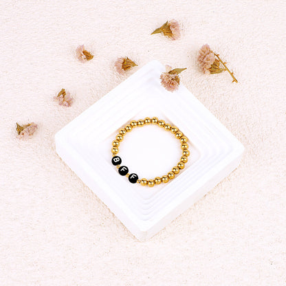 Custom Gold Beaded Name Bracelet