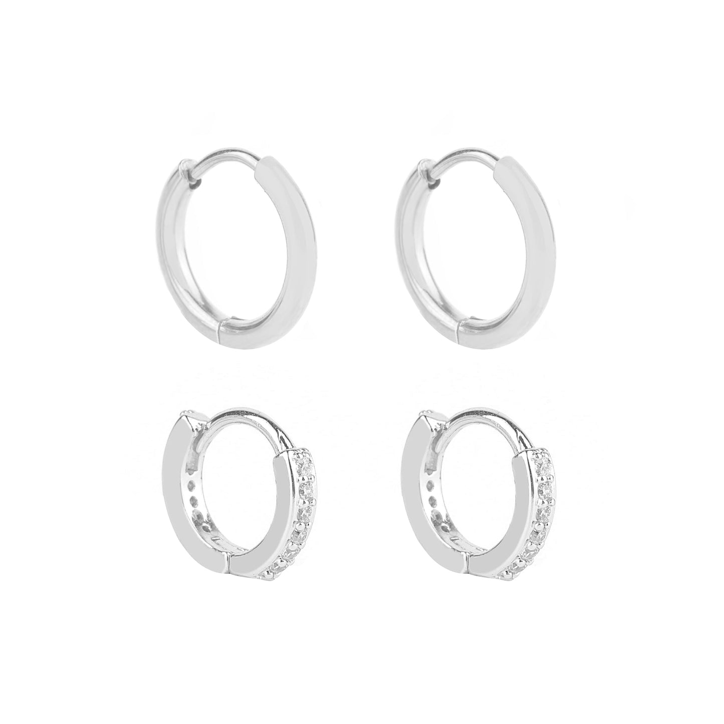 Huggie-Ohrring-Set
