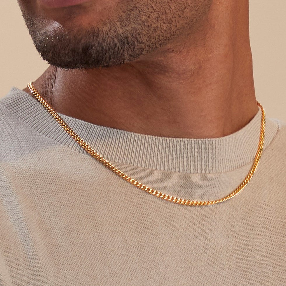Collier chaîne cubaine de 3 mm
