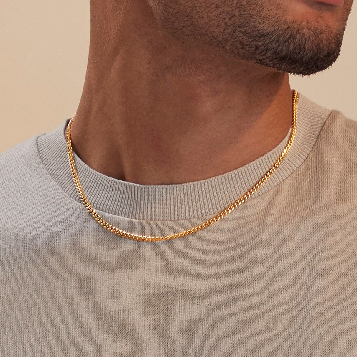 Collier chaîne cubaine de 3 mm