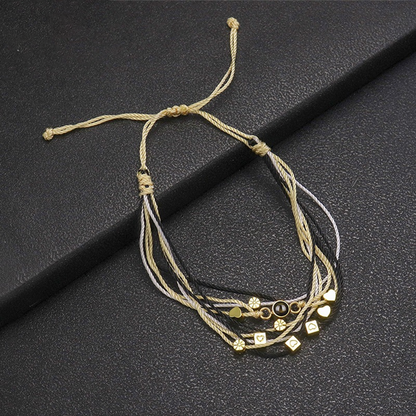 Personalized Braided Photo Bracelet With Multiple Strand