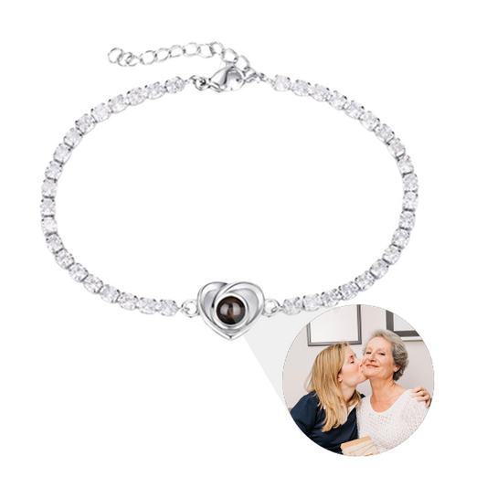 Herz-Tennisarmband mit Foto innen