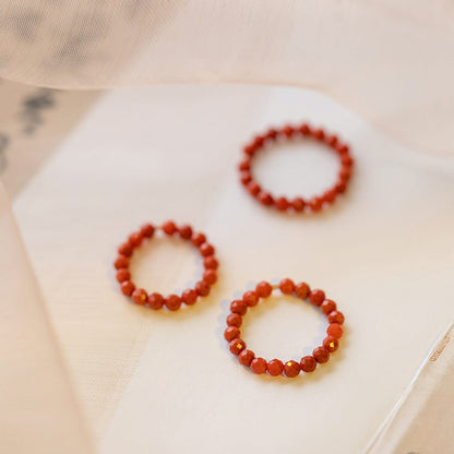 Ultra-fine 2mm South Red Agate Ring