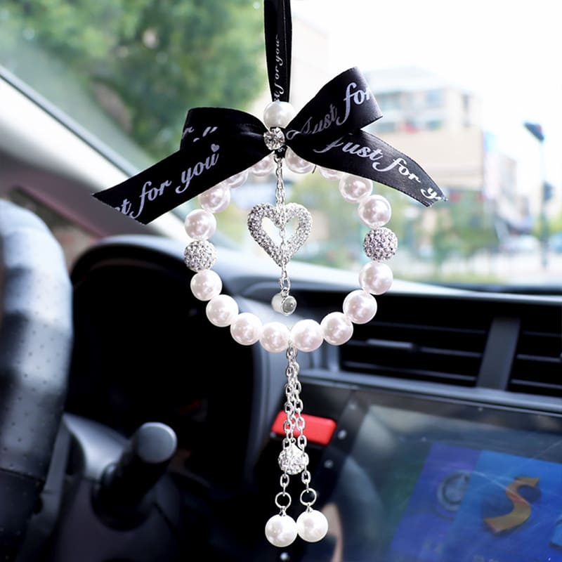 Personalisierte Foto Bling Fliege Perle Auto Spiegel Hängende Ornament Zubehör