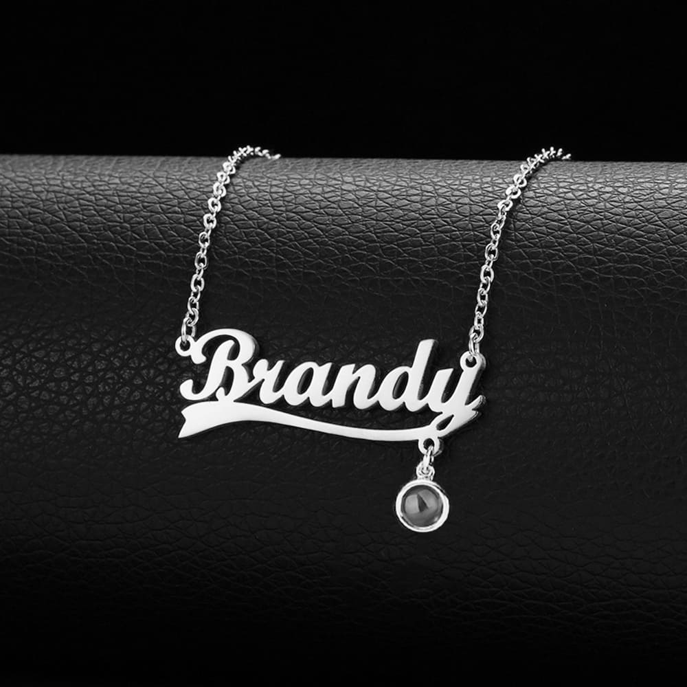 Personalisierte Namenskette mit Fotoanhänger