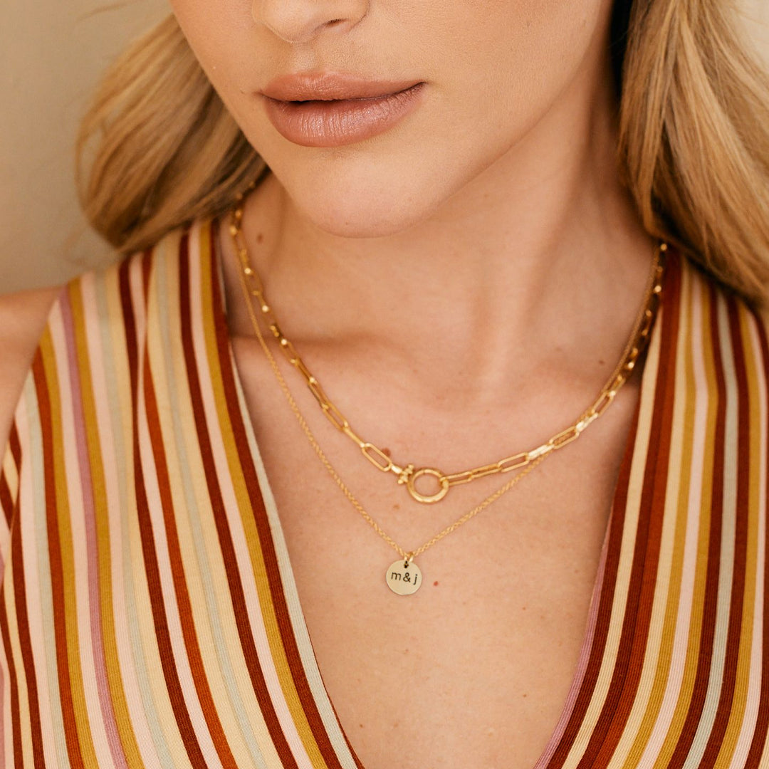 Love Initial Disc Necklace