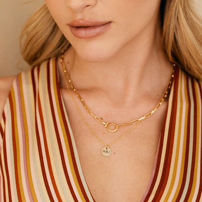 Love Initial Disc Necklace