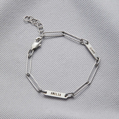 Paperclip Bracelet With Names