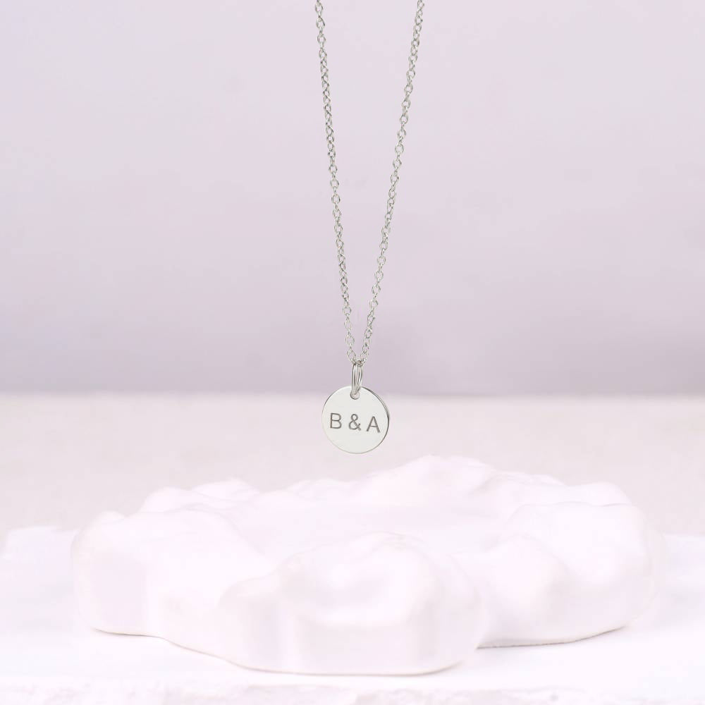 Love Initial Disc Necklace