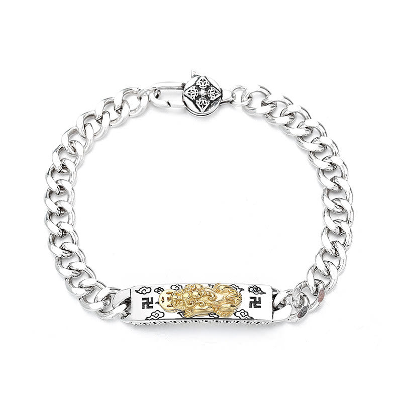 Bracelet de sagesse avec boucle à ressort et pierres de Bouddha Om Mani Padme Hum Pixiu Swastika 