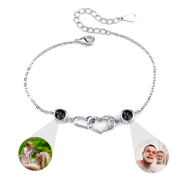 Personalisiertes Herz-Doppelfoto-Armband