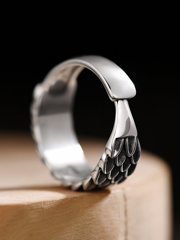 Vintage 925 Silver Dragon Scale Ring