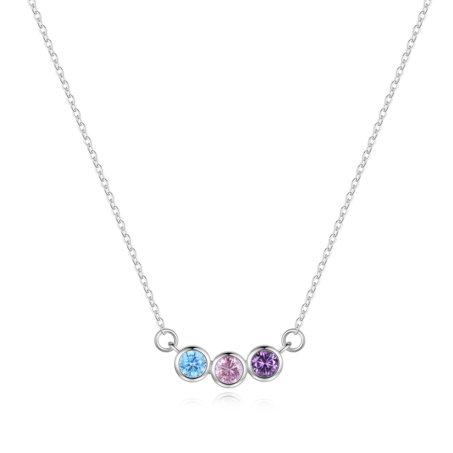 Collier délicat avec pierres de naissance pour la famille