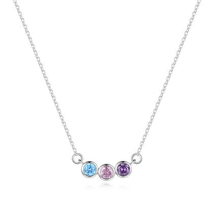 Collier délicat avec pierres de naissance pour la famille