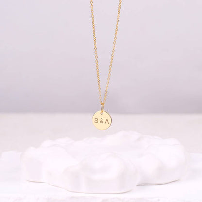Love Initial Disc Necklace