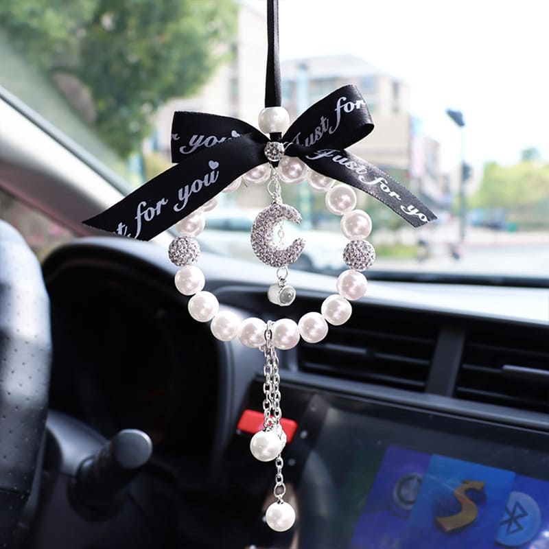Personalisierte Foto Bling Fliege Perle Auto Spiegel Hängende Ornament Zubehör