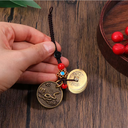 2025 Year of the Snake Brass Coin Keychain
