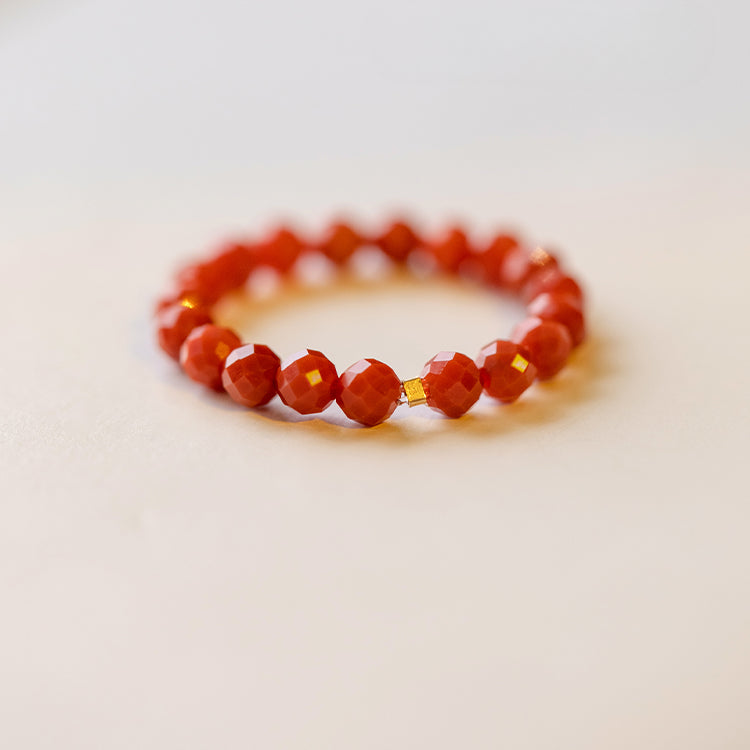 Ultra-fine 2mm South Red Agate Ring