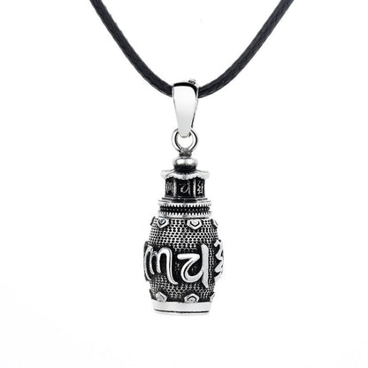 Collier pendentif créatif en cuivre avec pierres de Bouddha Om Mani Padme Hum 