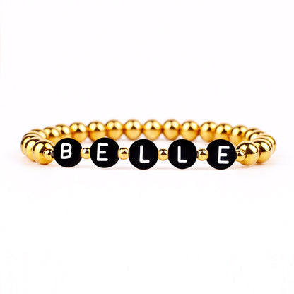 Custom Gold Beaded Name Bracelet