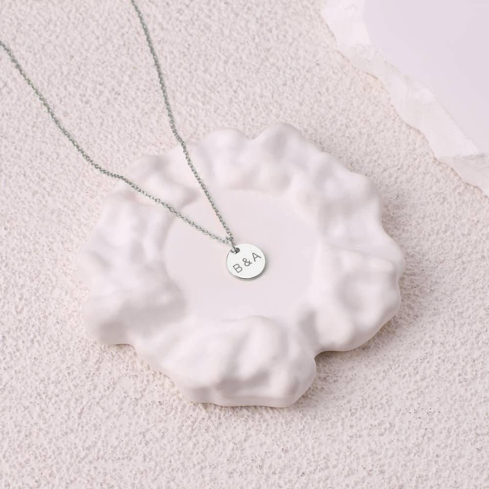 Love Initial Disc Necklace