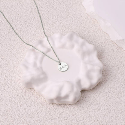 Love Initial Disc Necklace