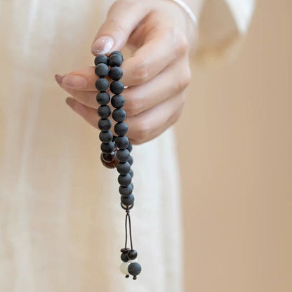 Buddha Stones Tibetan Double Layer Cypress Bodhi Lotus Healing Bracelet