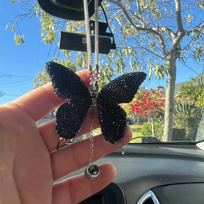 Personalisiertes Schmetterlings-Autospiegel-Ornament mit Fotoanhänger