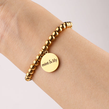 Bracelet d'amitié personnalisé en perles d'or imperméables