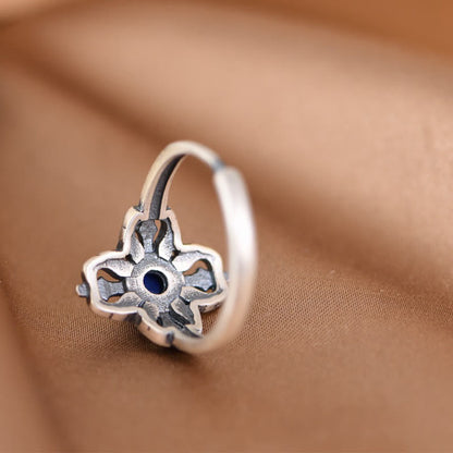 Buddha Stones Tibet 925 Sterling Silver Natural Lazurite Positive Adjustable Ring